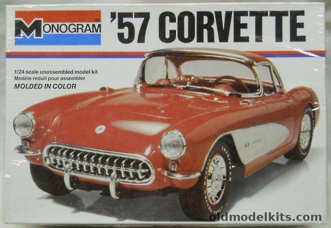 Monogram 1/24 Chevrolet 1957 Corvette Stock or Custom Versions, 2227 plastic model kit